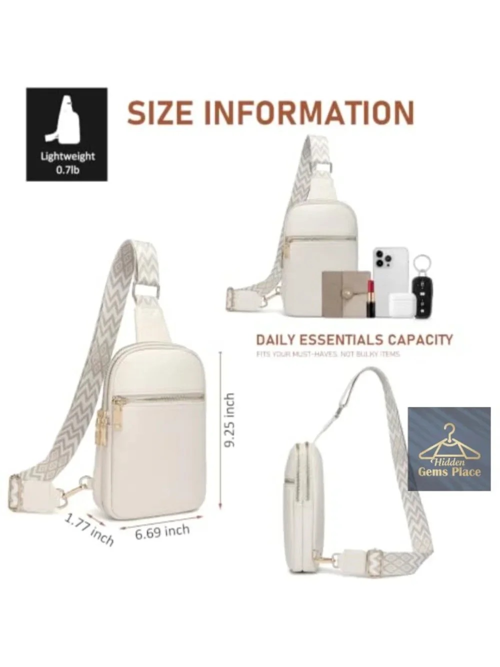 Anti Theft RFID Sling Bag Vegan Leather Crossbody Belt Purse